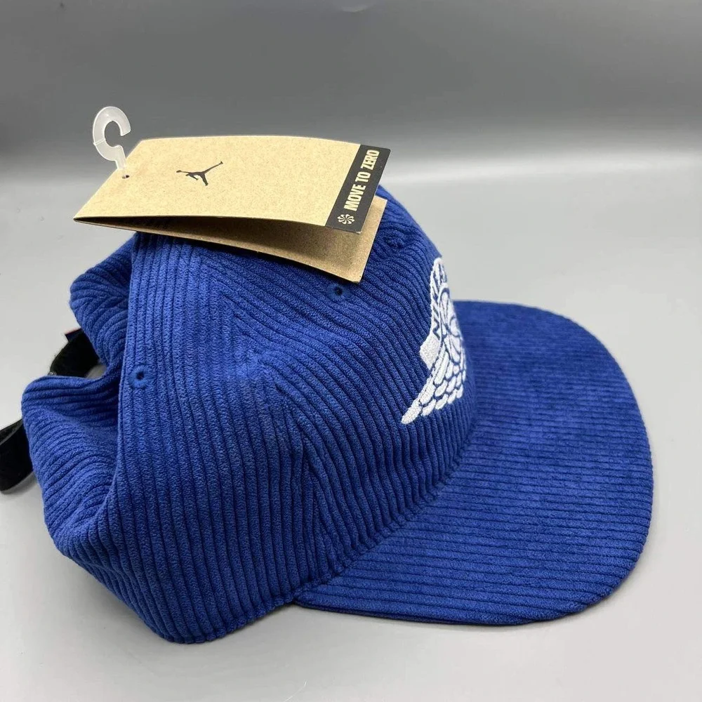 Air Jordan Hat Men Medium-Large Corduroy Jumpman Nike Air Strap Back Cap New M-L